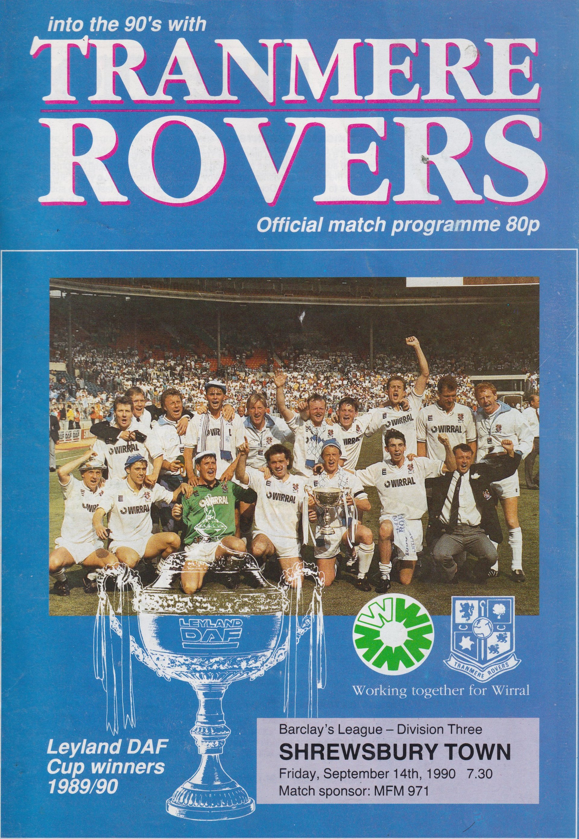 Tranmere Rovers v Shrewsbury Town match programme